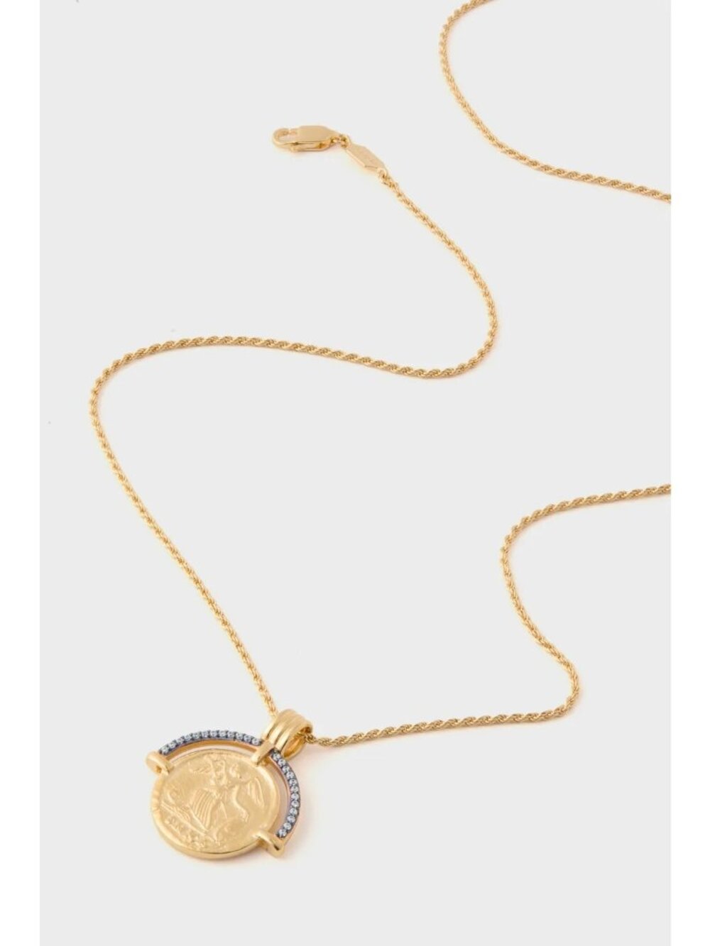 Missoma Lucy Williams Engravable Fortuna Arc Coin Necklace in Gold Womens Jewelr